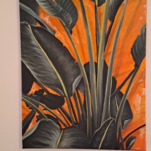 növény. 50x70 cm akrilfestmény, Művészet, Festmény, Akril, Festészet, MESKA