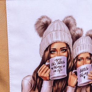 Rose gold hátizsák anya-lánya mintával - táska & tok - hátizsák - hátizsák - Meska.hu