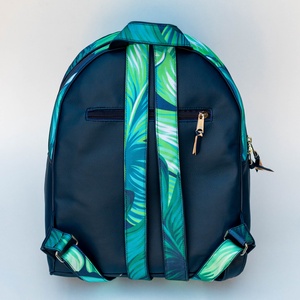 Egyedi tervezésű, sötétkék - türkiz pálmaleveles hátizsák  - táska & tok - hátizsák - hátizsák - Meska.hu