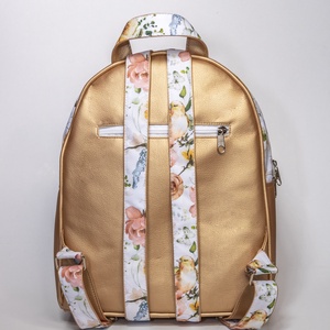 Rose gold madaras, virágos hátizsák - táska & tok - hátizsák - hátizsák - Meska.hu