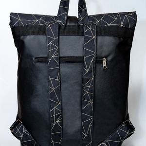 Geometrikus roll up hátizsák - táska & tok - hátizsák - roll top hátizsák - Meska.hu