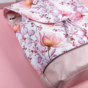 Rózsaszín, virágos hátizsák - táska & tok - hátizsák - hátizsák - Meska.hu