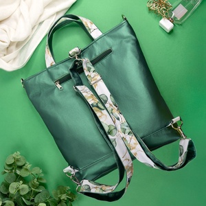 Zöld - fehér, eukaliptuszos 3in1 táska - táska & tok - variálható táska - Meska.hu