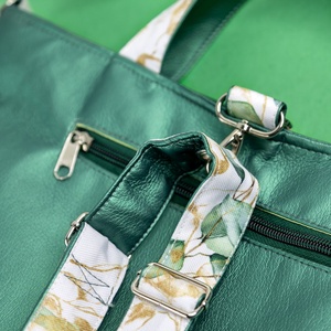 Zöld - fehér, eukaliptuszos 3in1 táska - táska & tok - variálható táska - Meska.hu