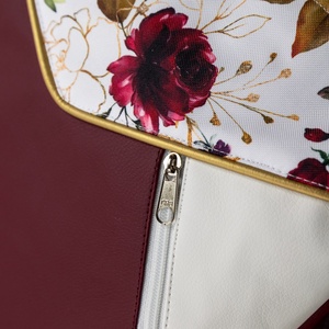 Bordó, virágos többfunkciós táska - táska & tok - variálható táska - Meska.hu