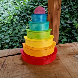 Szivárvány - szivárvány lapokkal - játék & sport - készségfejlesztő és logikai játék - montessori szivárvány, waldorf játékok - Meska.hu