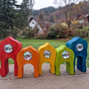 Manófalva, Játék & Sport, Készségfejlesztő és Logikai játék, Montessori szivárvány, Waldorf játékok, Famegmunkálás, Festett tárgyak, MESKA