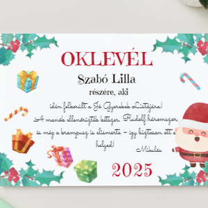 Oklevél a Mikulástól - gyerekeknek - Meska.hu