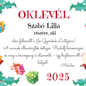 Oklevél a Mikulástól - gyerekeknek - karácsony - mikulás - mikulás ajándékok - Meska.hu