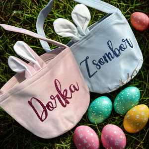 Névre szóló húsvéti kosár, Ünnepi díszek, dekorációk, Húsvéti díszek és dekorációk, Húsvéti kosár, Mindenmás, MESKA