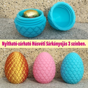 Nyitható zárható Húsvéti Sárkánytojás 3 színben ajándékozáshoz pénzátadáshoz (kék, rózsaszín, arany-piros) - Meska.hu
