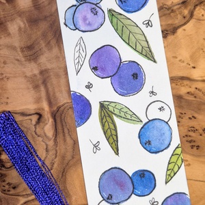 Áfonyás könyvjelző, Könyv & Zene, Könyvjelző, Festett tárgyak, Mindenmás, MESKA