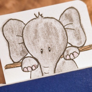 Elefántos könyvjelző, Könyv & Zene, Könyvjelző, Festett tárgyak, Mindenmás, MESKA