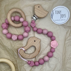 Rózsaszín rágcsalánc szettben, Játék & Sport, 3 éves kor alattiaknak, Rágcsalánc, Gyöngyfűzés, gyöngyhímzés, MESKA