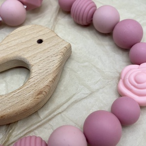 Rózsaszín rágcsalánc szettben - játék & sport - 3 éves kor alattiaknak - rágcsalánc - Meska.hu