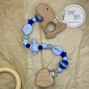 Kék dínós rágcsalánc, Játék & Sport, 3 éves kor alattiaknak, Rágcsalánc, Gyöngyfűzés, gyöngyhímzés, MESKA