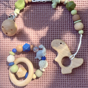 Egyedi rágcsalánc + rágcsakarika, Baba - mama, Baba játékok, Rágóka, Gyöngyfűzés, gyöngyhímzés, MESKA