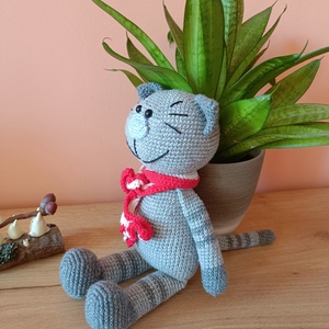 Amigurumi cica figura - játék & sport - plüssállat & játékfigura - cica - Meska.hu