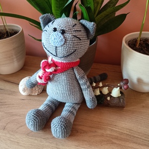 Amigurumi cica figura - játék & sport - plüssállat & játékfigura - cica - Meska.hu