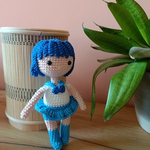 Amigurumi japán animefigura - Sailor Mercury, Játék & Sport, Plüssállat & Játékfigura, Plüss mesefigurák, Baba-és bábkészítés, Horgolás, MESKA