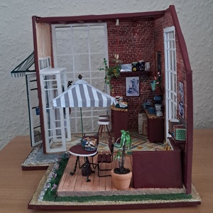 Miniatűr kávézó - polcbetét, Otthon & Életmód, Dekoráció, Asztal és polc dekoráció, Asztaldísz, Papírművészet, MESKA