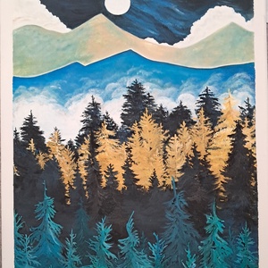 Varázserdő - acril festmény - Meska.hu