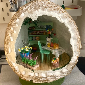 Húsvéti  tojáslámpás miniatűr szobával - Meska.hu