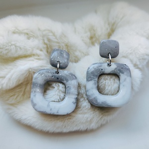 Márványos fülbevaló  - ékszer - fülbevaló - lógó fülbevaló - Meska.hu