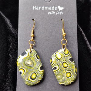 Teknősmintás fülbevaló , Ékszer, Fülbevaló, Lógó fülbevaló, Agyagozás, Ékszerkészítés, MESKA