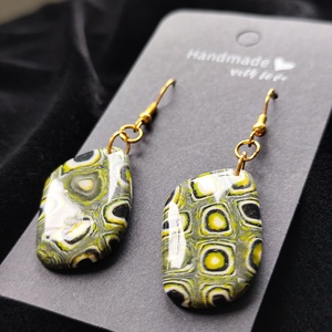 Teknősmintás fülbevaló  - ékszer - fülbevaló - lógó fülbevaló - Meska.hu