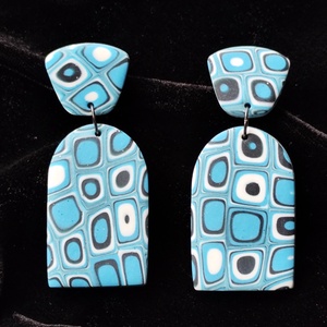 Retró fülbevaló , Ékszer, Fülbevaló, Lógó fülbevaló, Gyurma, Ékszerkészítés, MESKA