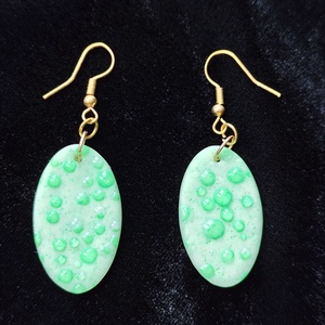 Élénk zöld fülbevaló , Ékszer, Fülbevaló, Lógó fülbevaló, , MESKA