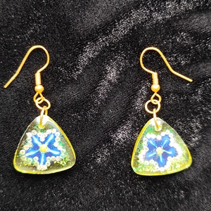 Kék epoxy fülbevaló , Ékszer, Fülbevaló, Lógó fülbevaló, , MESKA