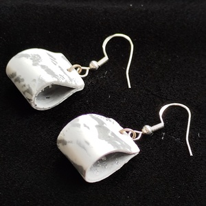Márványos fülbevaló , Ékszer, Fülbevaló, Lógó fülbevaló, Ékszerkészítés, Gyurma, MESKA