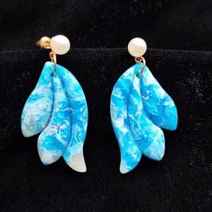 Óceán fülbevaló , Ékszer, Fülbevaló, Lógó fülbevaló, Ékszerkészítés, Gyurma, MESKA