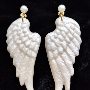 Angyalszárny fülbevaló , Ékszer, Fülbevaló, Lógó fülbevaló, Ékszerkészítés, Gyurma, MESKA