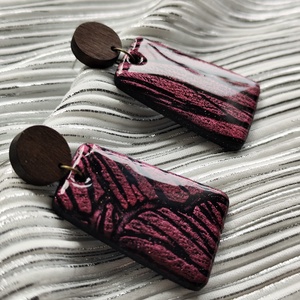 Pink metál fülbevaló  - ékszer - fülbevaló - lógó fülbevaló - Meska.hu