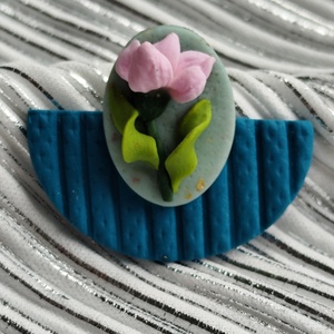 Virágos fülbevaló , Ékszer, Fülbevaló, Lógó fülbevaló, Ékszerkészítés, Gyurma, MESKA