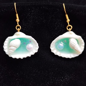 Kagyló fülbevaló , Ékszer, Fülbevaló, Lógó fülbevaló, Ékszerkészítés, MESKA