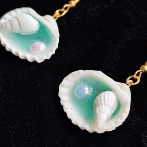 Kagyló fülbevaló  - ékszer - fülbevaló - lógó fülbevaló - Meska.hu