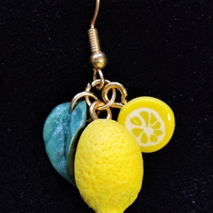 Citrom fülbevaló  - ékszer - fülbevaló - lógó fülbevaló - Meska.hu