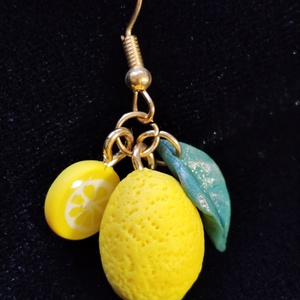 Citrom fülbevaló  - ékszer - fülbevaló - lógó fülbevaló - Meska.hu