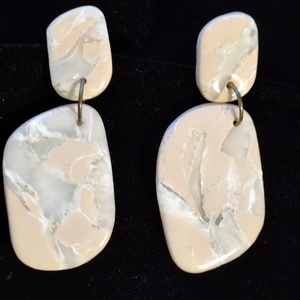 Ásvány hatású fülbevaló , Ékszer, Fülbevaló, Lógó fülbevaló, Ékszerkészítés, Gyurma, MESKA