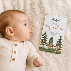 Egyedi Mérföldkő babakártya szett � névre szóló baba kellék � újszülött ajándék - Erdei állatkás - baba - mama - babafotózás - baba mérföldkő kártyák - Meska.hu