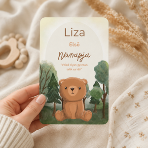 Egyedi Mérföldkő babakártya szett � névre szóló baba kellék � újszülött ajándék - Kukucskálós Erdei állatkás - baba - mama - babafotózás - baba mérföldkő kártyák - Meska.hu