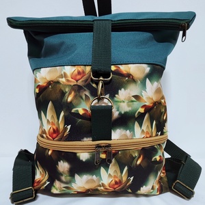 Roll-Top Hátizsák Zöld-Lótusz, Táska & Tok, Hátizsák, Roll top hátizsák, Varrás, MESKA