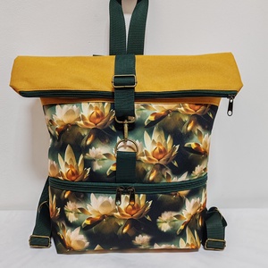 Roll-Top Hátizsák Sárga-Lótusz - Meska.hu