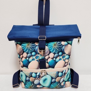 Roll-Top Hátizsák Kék-Kavicsos, Táska & Tok, Hátizsák, Roll top hátizsák, Varrás, MESKA