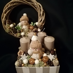Adventi asztalidísz és ajtódísz szett /hóember/ - Meska.hu