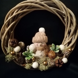 Adventi asztalidísz és ajtódísz szett /hóember/ - karácsony - adventi díszek - adventi asztaldísz - Meska.hu